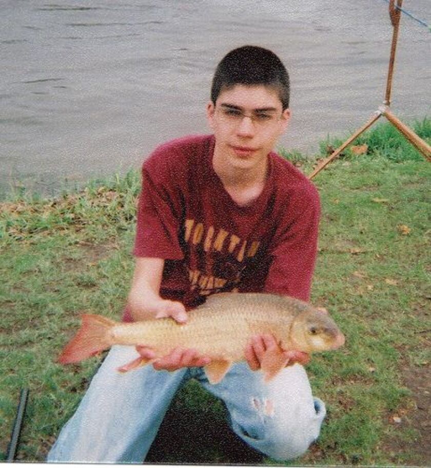 Andrew Chione with the previous Illinois record shorthead redhorse, caught April 25, 2008, a day after his brother John caught the Illinois record silver redhorse. Provided