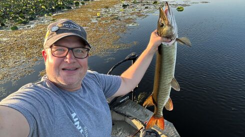 Gene Jarka with a muskie from Hennepin-Hopper lakes at Dixon Waterfowl Refuge. Provided photo