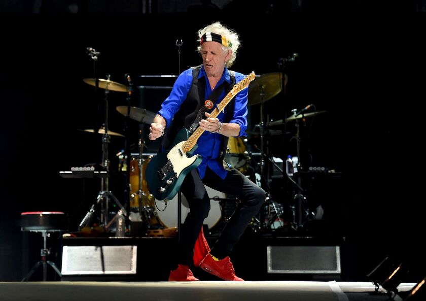 Keith Richards of the Rolling Stones performs during Desert Trip at the Empire Polo Field on October 14, 2016, in Indio, California. (Photo by Kevin Winter/Getty Images)