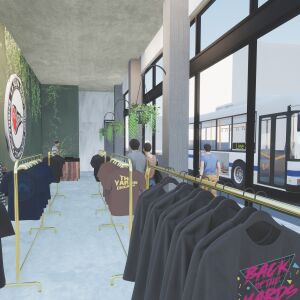 A rendering of the apparel shop planned for 4700 S. Ashland Ave. as part of the United Yards Invest South/West project.