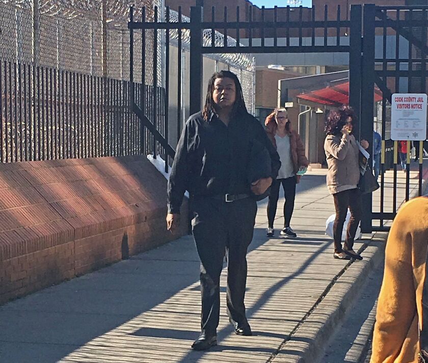 Michael Beal, brother of Joshua Beal, who was shot and killed by police in Mount Greenwood, <a href="https://chicago.suntimes.com/news/brother-of-man-killed-by-off-duty-police-released-on-bond/" target="_blank" rel="noopener">walking out of the Cook Count
