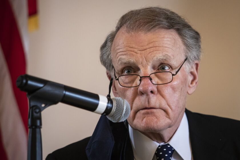 Former state House Speaker Mike Madigan speaks during a committee hearing on the Southwest Side on Sunday.