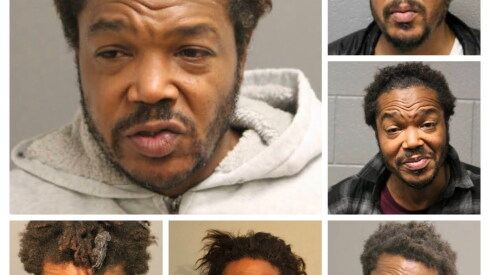 Henry Graham in various Chicago Police Department arrest photos.