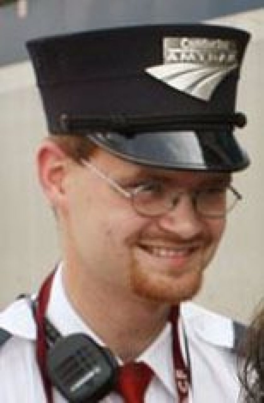 Brandon Bostian on Aug. 21, 2007, when he was an Amtrak assistant conductor. | Huy Richard Mach/St. Louis Post-Dispatch via AP