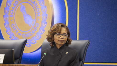 Chicago Public Schools CEO Macquline King speaks during a Chicago Board of Education meeting in March.