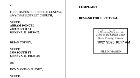 A lawsuit recently filed against Chapelstreet Church.