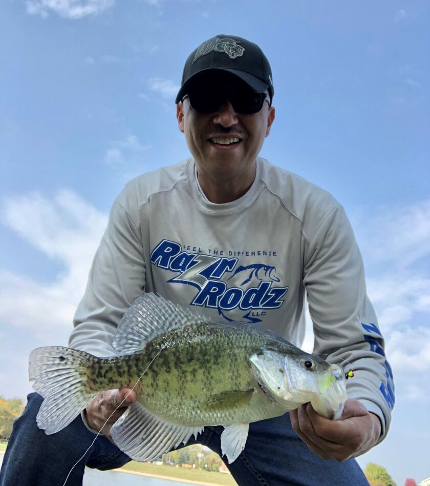 Rico Cantu with a beautiful crappie from Romeoville. Provided by Rico Cantu