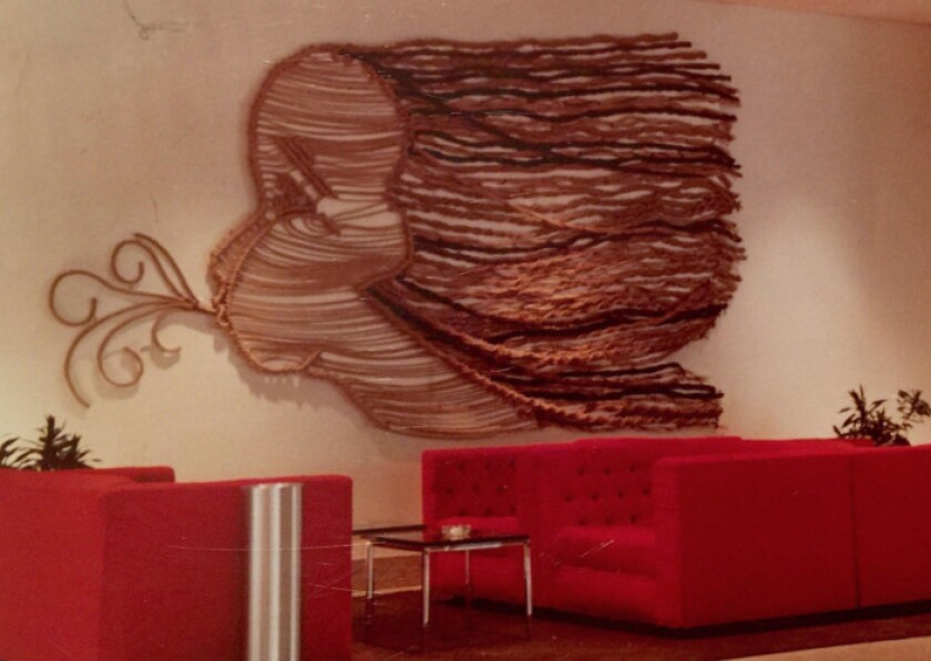 Wind god sculpture by Barbara Lewis displayed at a Reston, Va., hotel. / Provided photo