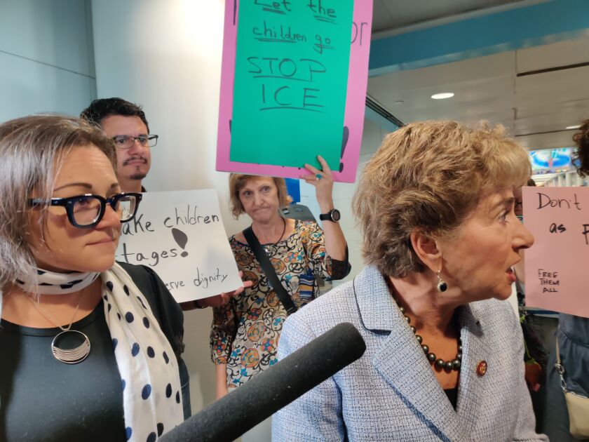 U.S. Rep. Jan Schakowsky at O’Hare International Airport