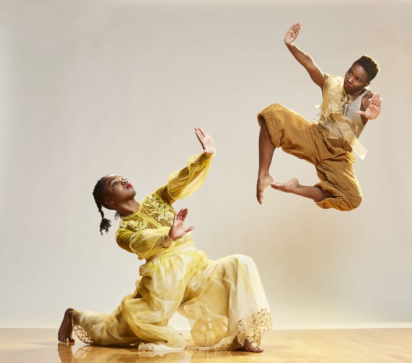 Red Clay Dance Co. was forced to cancel it spring program, including a presentation of “Incarnation 1.” Pictured in the dance are Marceia L. Scruggs and Chaniece Holmes.