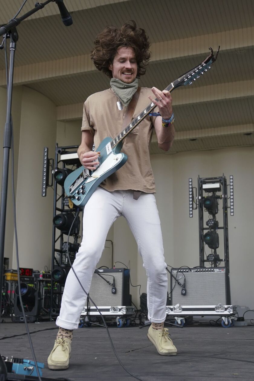 Kevin McKeown of Black Fire Pistol performs on day two of the Lollapalooza music festival on Friday, July 30, 2021, at Grant Park in Chicago.