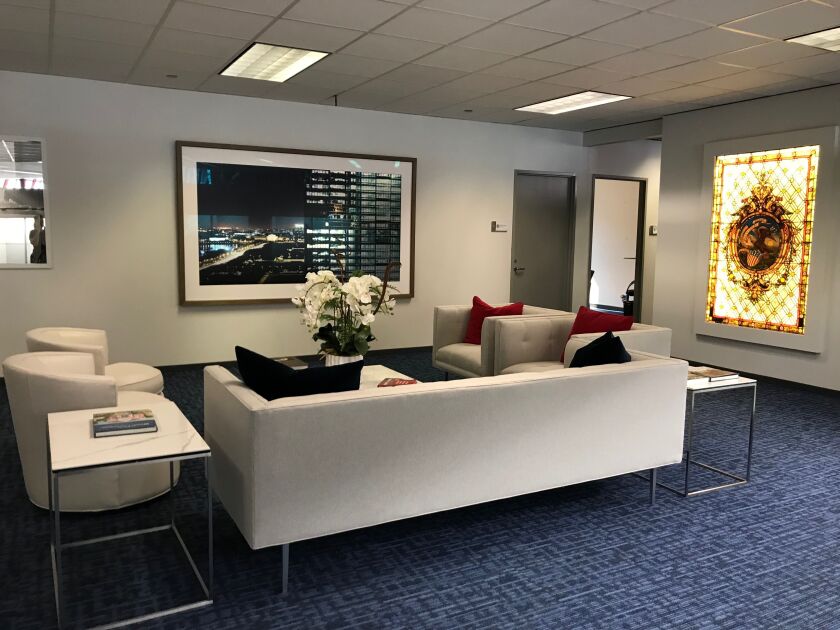 A newly renovated waiting area in offices of Gov. J.B. Pritzker and his staff.