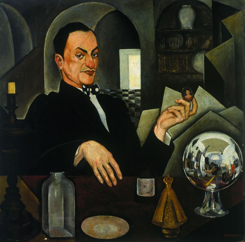 Roberto Montenegro, Retrato de un anticuario o Retrato de Chucho Reyes y autorretrato, 1926, olej na płótnie, znajduje się w The First Homosexuals: Global Depictions of a New Identity, 1869-1930, Wrightwood 659.