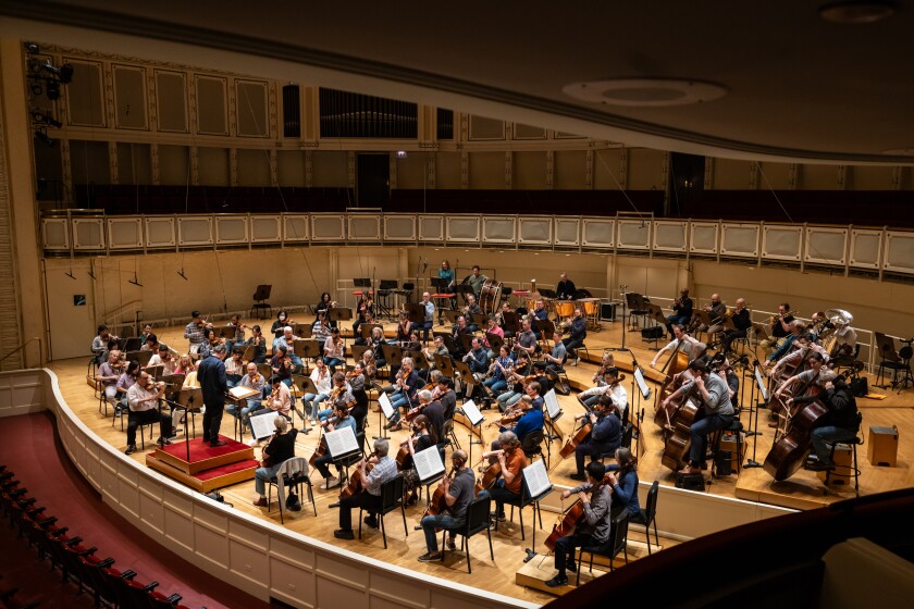 The Chicago Symphony Orchestra rehearses Tchaikovsky’s Symphony No. 1 in G minor, Winter Daydreams (or Winter Dreams) Op. 13 in the Loop, Wednesday, April 17, 2024
