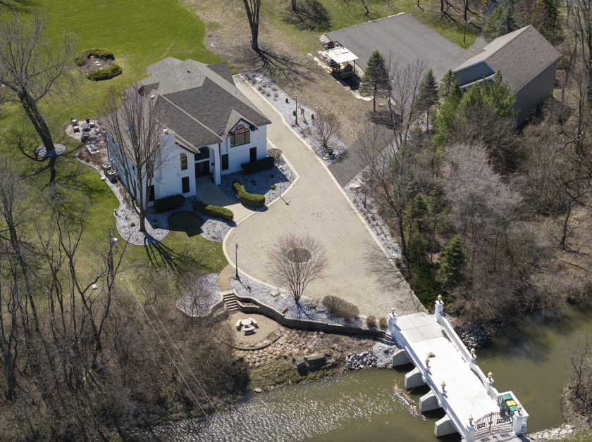 An aerial view of the Lemont estate where the FBI says Jawad Fakroune was living.