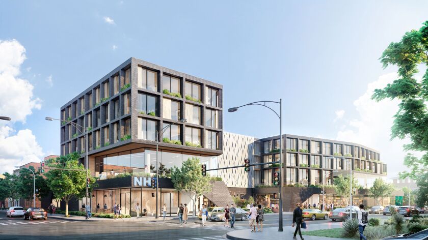 The development proposed for the southwest corner of Chicago and Central Park avenues.