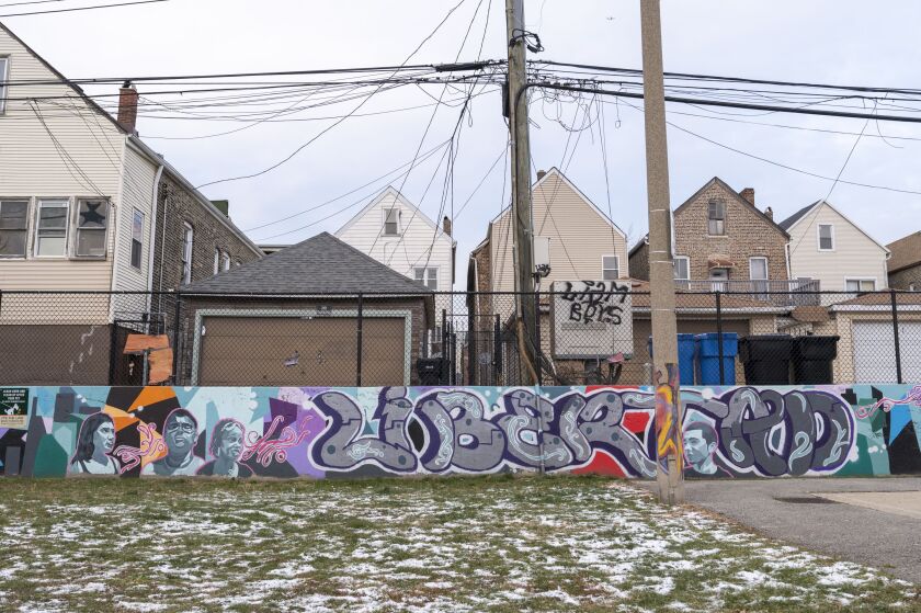 “Libertad” — Spanish for “freedom” — is painted in the mural. That’s the mural’s title.