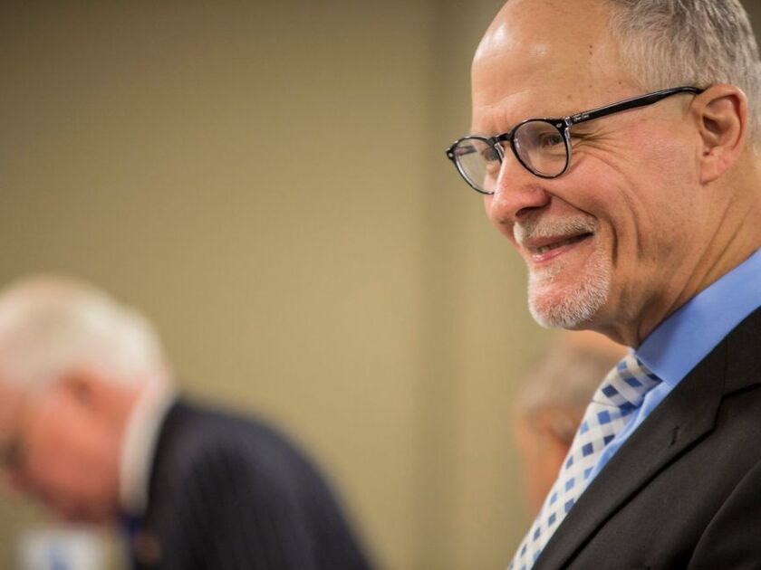 Paul Vallas presents his documentation to run for mayor on the first day of the filing period for Municipal Elections, Monday, November 19th, 2018. | James Foster/For the Sun-Times