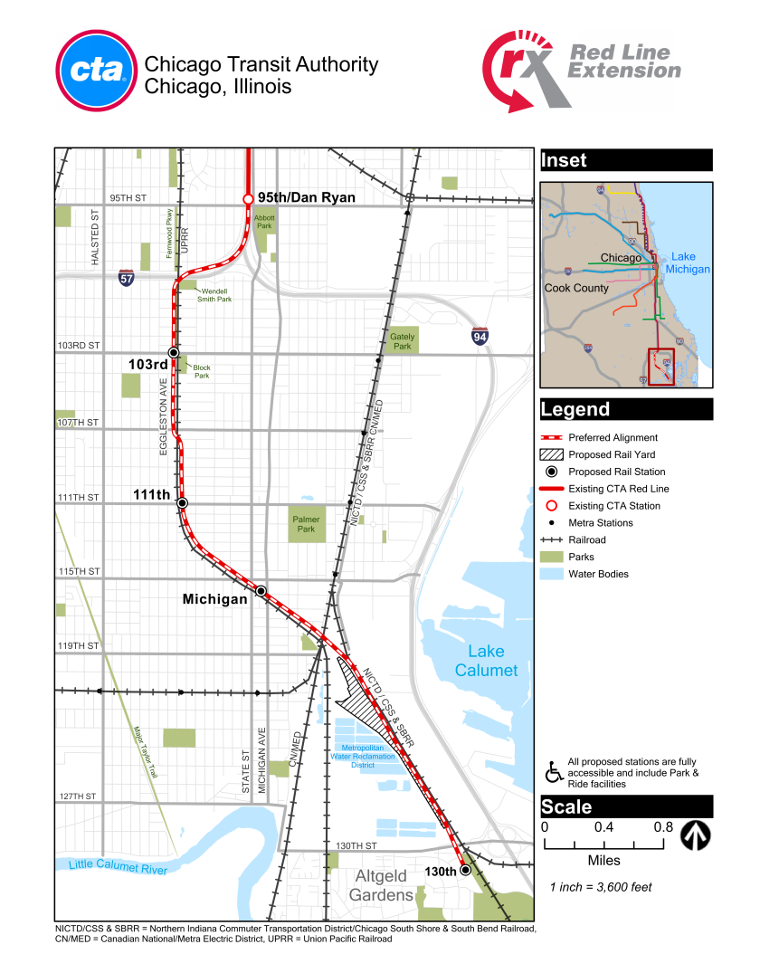 Line:1 Extension Map CTA Red Line extension to get $350 million in Biden's proposed budget ...