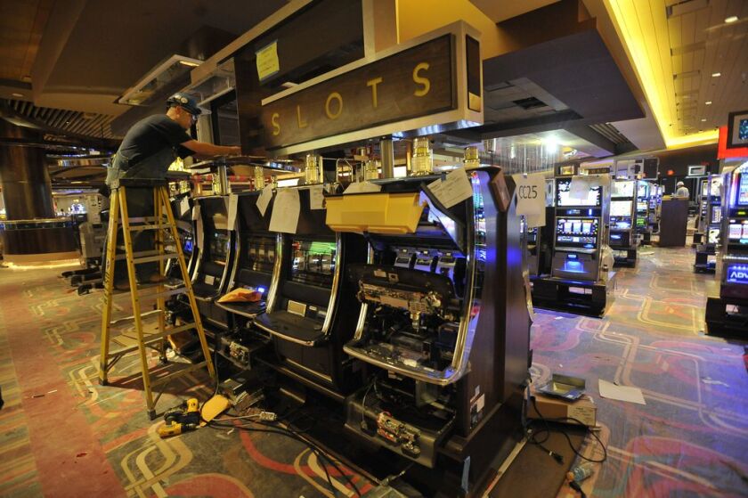 Construction crews work to get the Rivers Casino in Des Plaines ready for its 2011 opening.