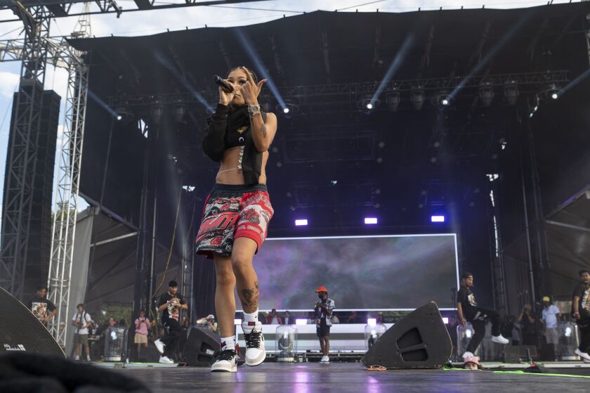Coi Leray performs on day two of the Summer Smash Festival.
