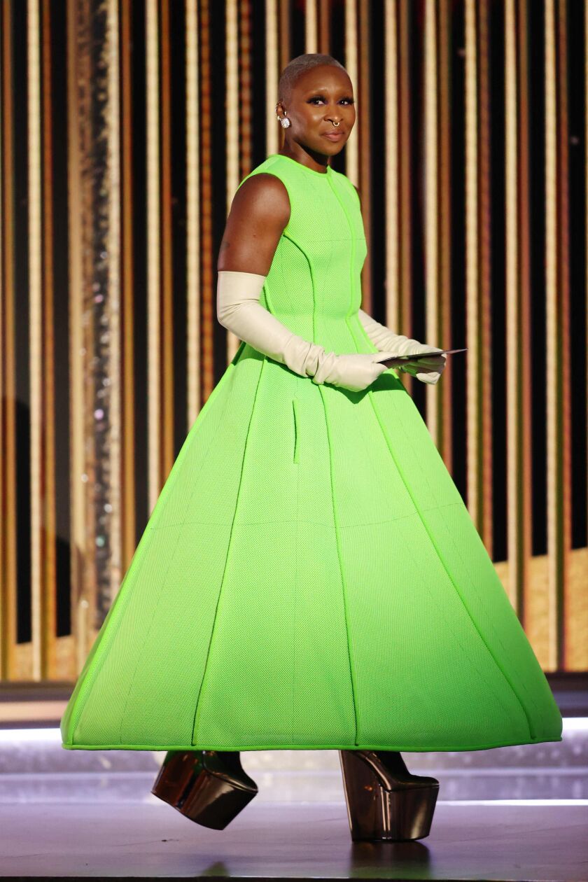 Cynthia Erivo is a presenter at the 78th Annual Golden Globe Awards held at the Beverly Hilton Hotel on February 28, 2021.