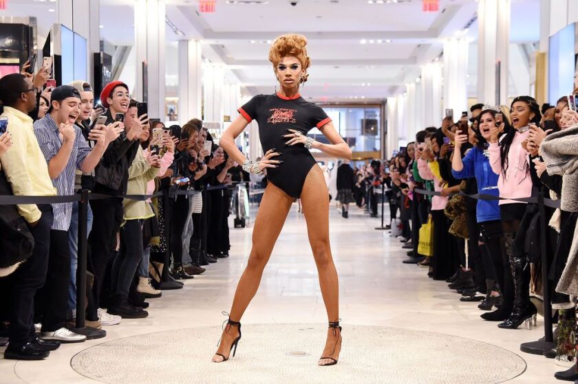 Naomi Smalls walks the runway at a fashion event at Macy’s Herald Square on April 11, 2018, in New York City. | Nicholas Hunt/Getty Images