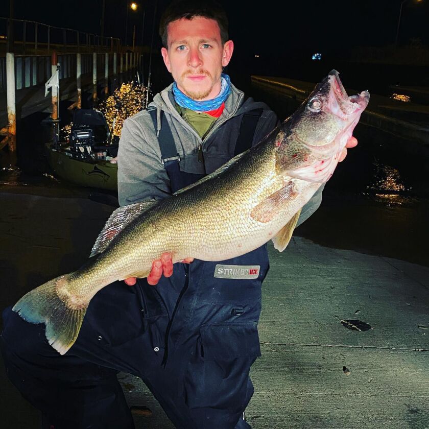 William Somerfield with a 30-inch walleye caught while kayak fishing on Lake Erie. Provided