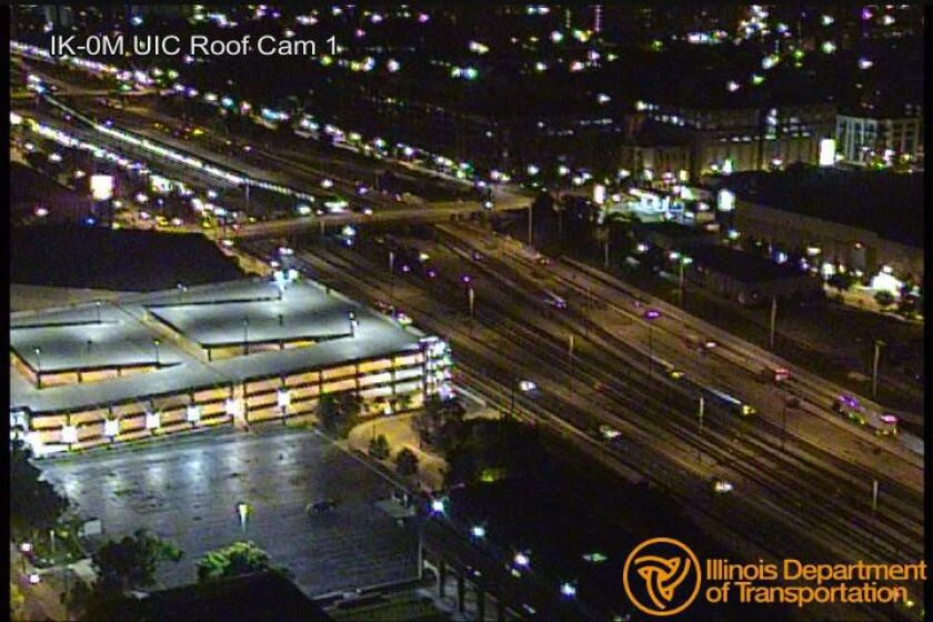 Inbound lanes of the Eisenhower Expressway were still closed at Racine at 4 a.m. | Illinois Department of Transportation