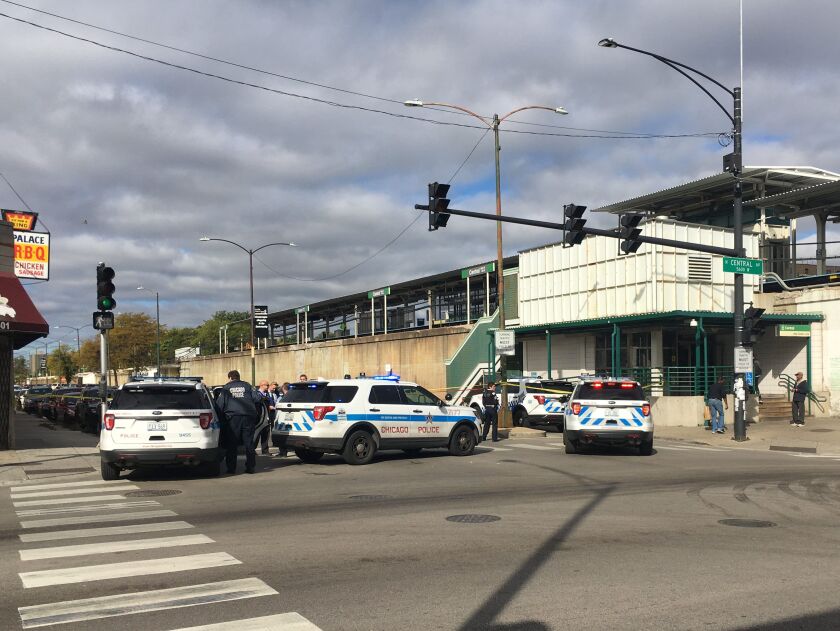 A Safe Passage worker was shot and wounded Thursday morning at Central Avenue and Corcoran Place. | Adam Thorp/Sun-Times