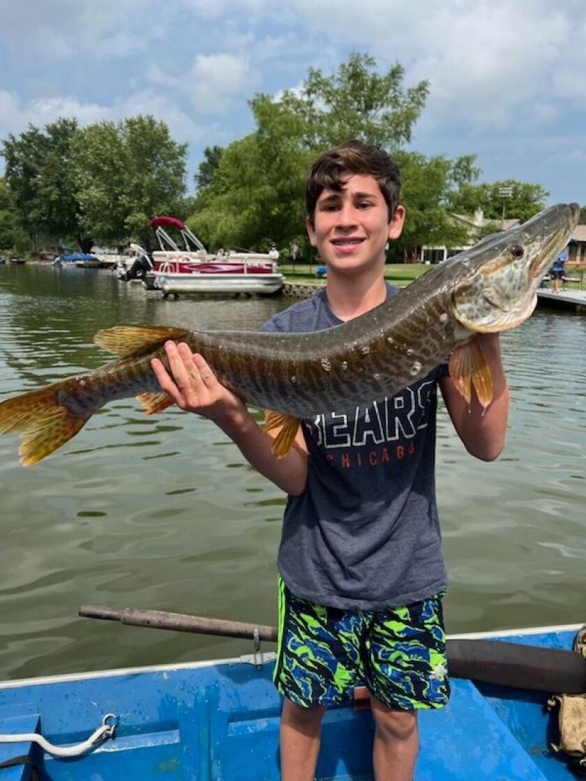 A great, great nephew of Jim Dooley with a muskie from Lake Summerset. Provided photo
