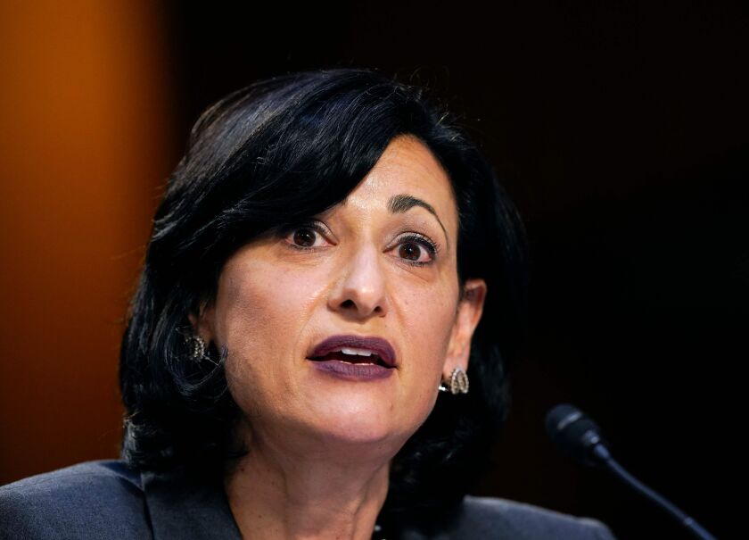 Rochelle Walensky, director of the Centers for Disease Control and Prevention, testifies on March 18, 2021 during a Senate Health, Education, Labor and Pensions Committee hearing on the federal coronavirus response.