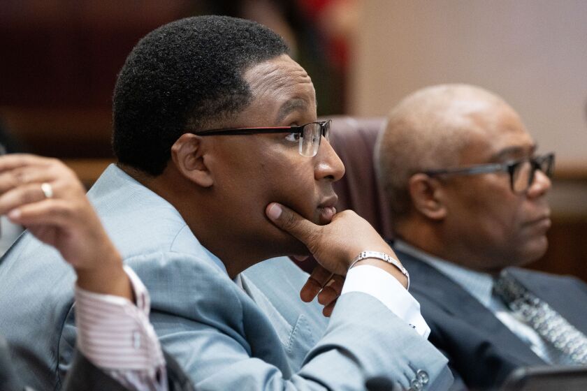 Ald. Jason Ervin (28th), chair of the Budget Committee, at Thursday’s Chicago City Council meeting.