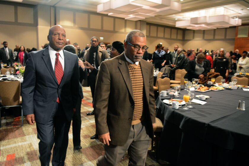 Secretary of State Jesse White and Ald. Walter Burnett (27th) in 2016.