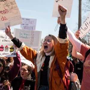 Alena Stankaitis, middle, a senior at St. Ignatius College Prep. | Erin Brown/Sun-Times