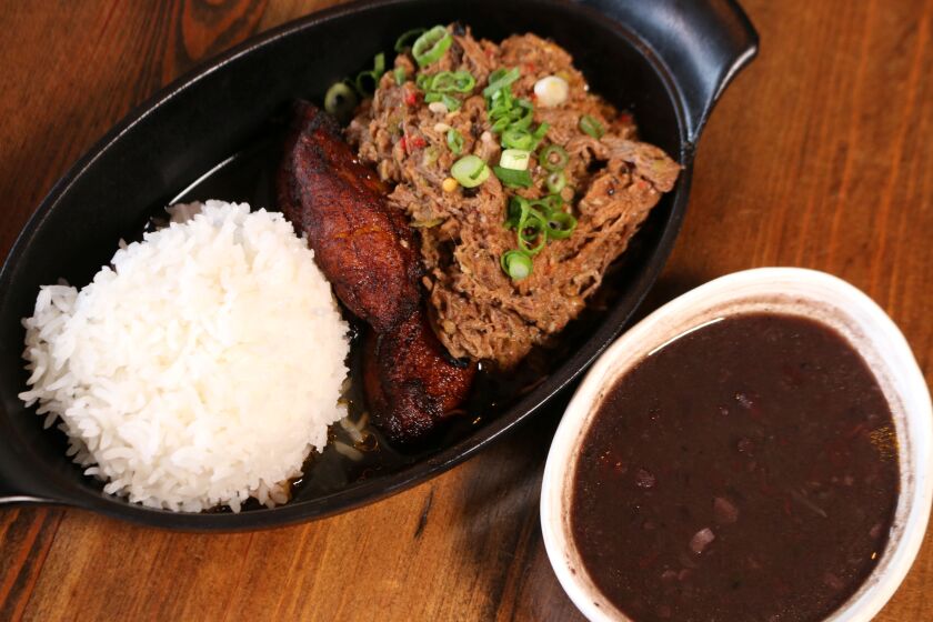 Ropa vieja at Bayan Ko restaurant made with beef brisket, maduros, and black beans. | Brian Rich/Sun-Times