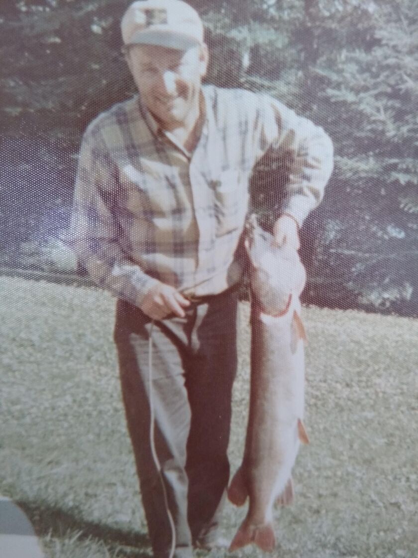 Casey Bloom with a 28-pound muskie he caught in Canada.