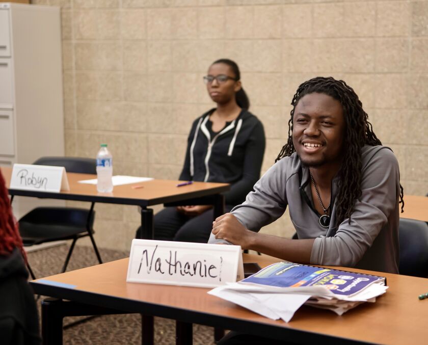 The classroom is part of Opportunity Works program that puts together interns with businesses. It’s a program of Chicago Cook Workforce Partnership.
