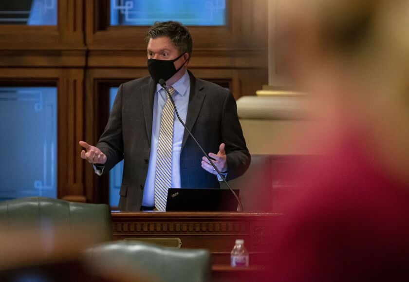 State Rep. Michael Zalewski, D-Riverside, speaks on the Illinois House floor May 28.
