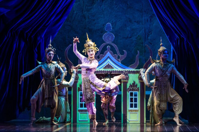 Michiko Takemasa as Little Eva in “The King and I,” at the Oriental Theatre through July 9. | Matthew Murphy