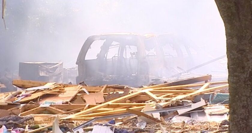 Several vehicles were also damaged in an explosion early Sunday in Marengo. | Network Video Productions