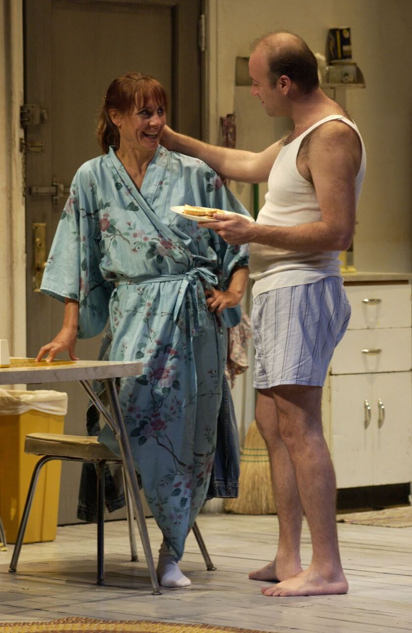 Frankie and Johnny in the Clair de Lune by Terrence McNally, directed by ensemble member Austin Pendleton, featuring ensemble members Laurie Metcalf and Yasen Peyankov, running at Steppenwolf through August 29.