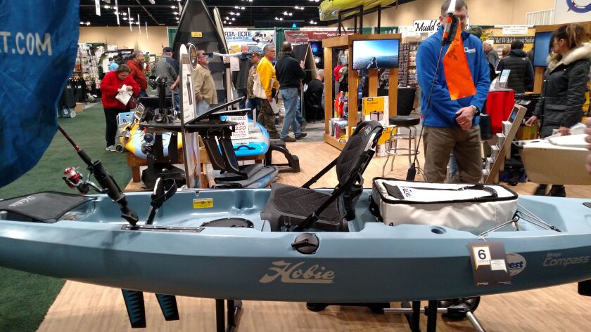 The Hobie Compass at the Quest Watersports booth is one of the new products on display at the Chicagoland Fishing, Travel & Outdoor Expo at the Schaumburg Convention Center.<br>Credit: Dale Bowman