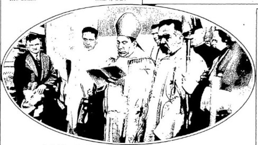 Rt.-Rev. Pascual Diaz presides over the laying of the cornerstone at Our Lade of Guadalupe in South Chicago