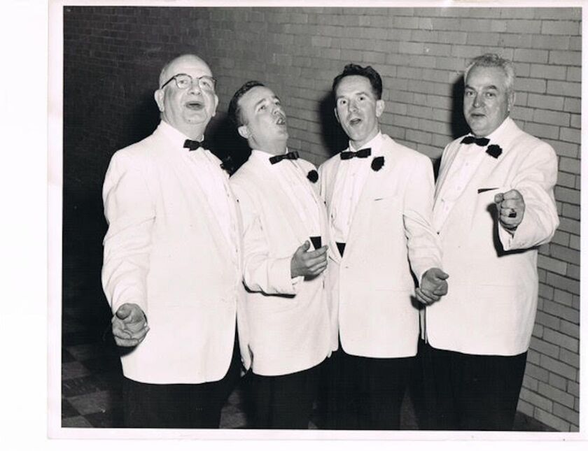 Joe Howard (second from left) sang in a barbershop quartet.