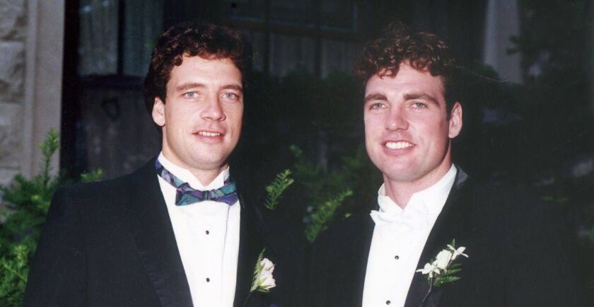 Tommy Gardiner (left) and his brother and boxing partner Jimmy on Jimmy’s wedding day. | Provided photo