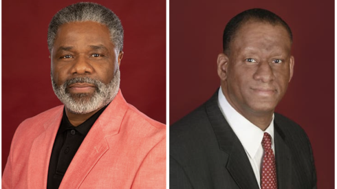 Triton College board members Tracy Jennings, at left, and Glover Johnson.