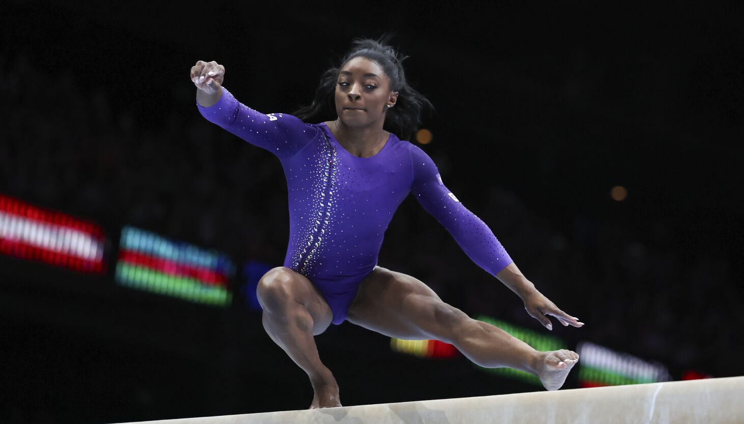 NextImg:Simone Biles wins two more gold medals at gymnastics world championships