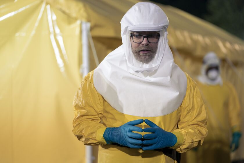 Rainn Wilson is a standout as virologist Michael Stearns.