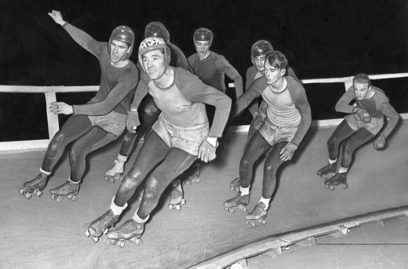A 1947 Roller Derby match between teams from Chicago and New York at the Chicago Coliseum. | Sun-Times files